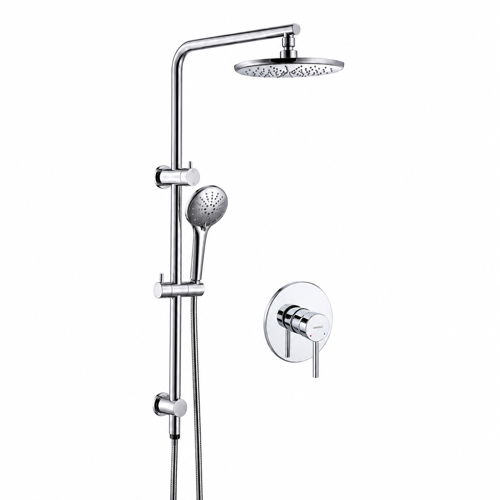 German Design Chrome Rain Shower Set & Mixer (Watermark & Warranty)