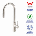 NUVORA Brushed SS 360° Pull Out Kitchen Mixer (Watermark & Warranty)