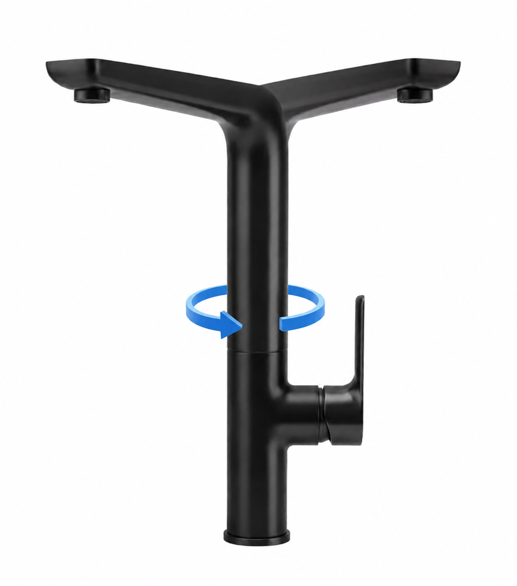 NUVORA Matte Black Kitchen Mixer (Watermark & Warranty)