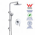 German Design Chrome Rain Shower Set & Mixer (Watermark & Warranty)