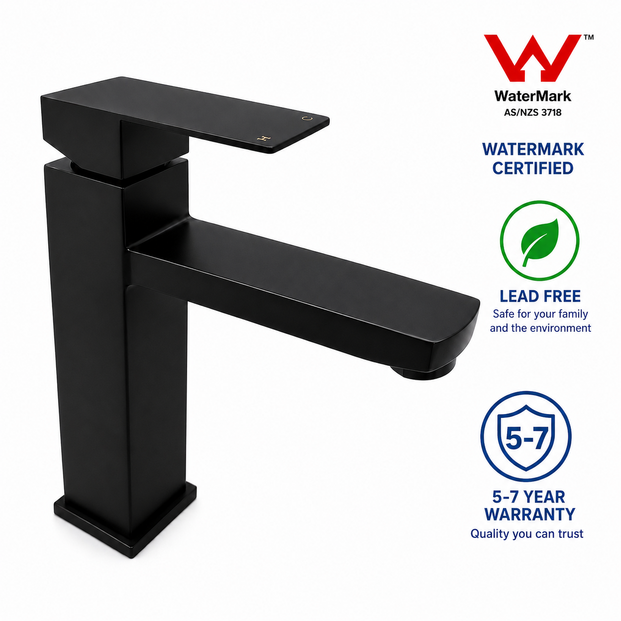 NUVORA Matte Black Mixer (Watermark & Warranty)