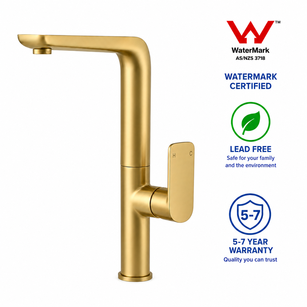 NUVORA Gold Kitchen Mixer (Watermark & Warranty)