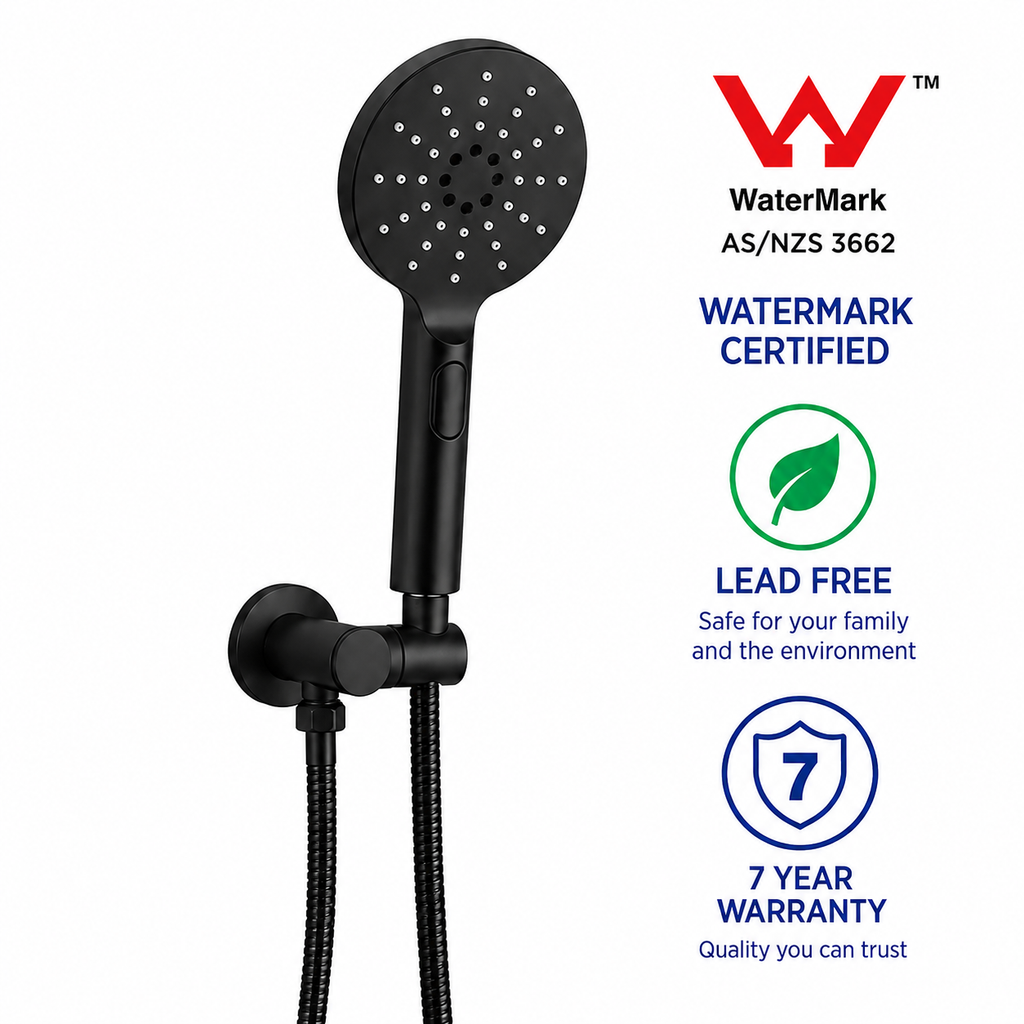 NUVORA Matte Black Swivel Hand Shower (Watermark & Warranty)